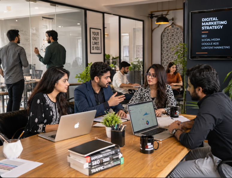Grownix Digital team meeting in Lahore office