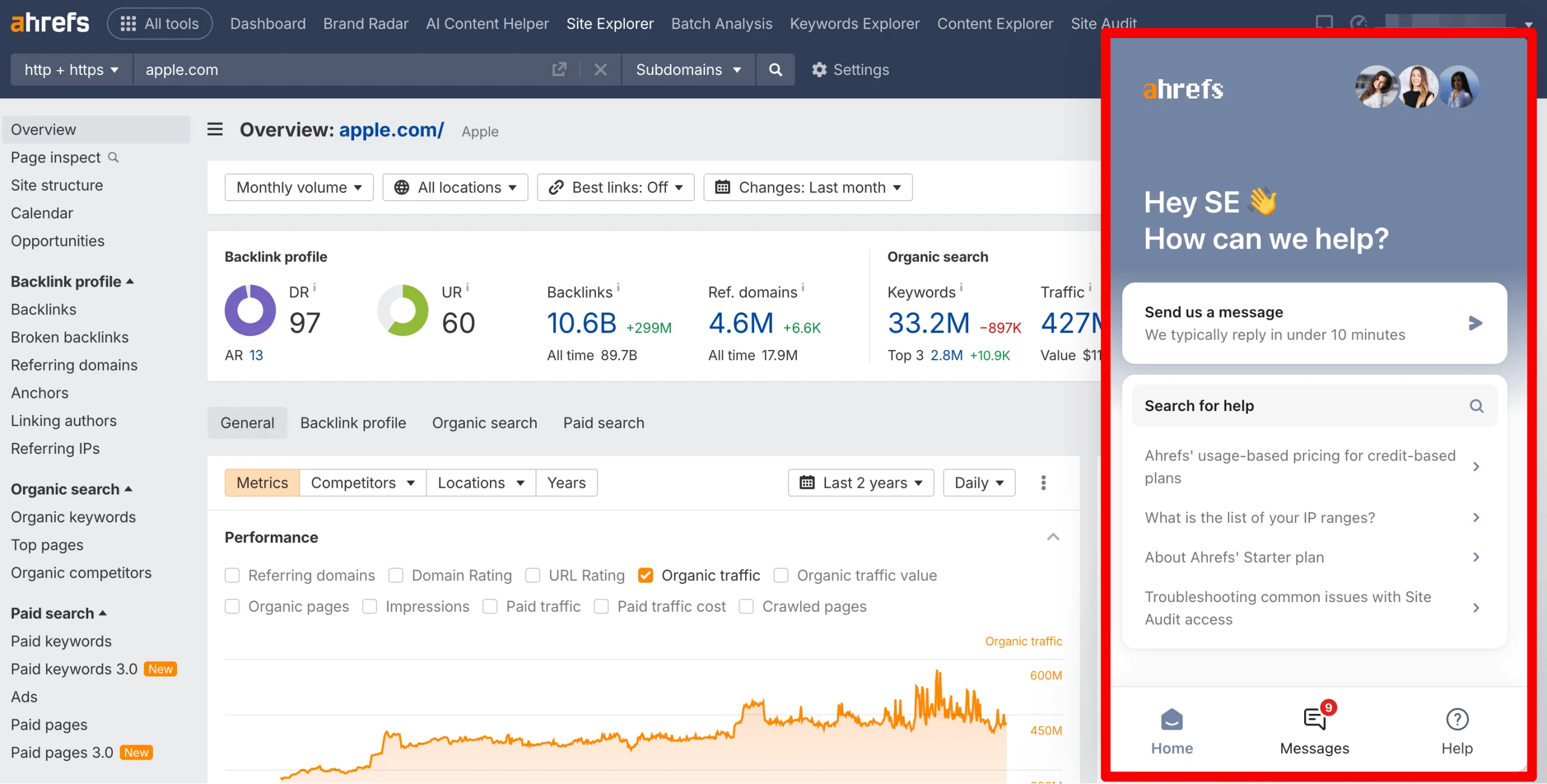 Ahrefs site explorer, managed by Grownix Digital